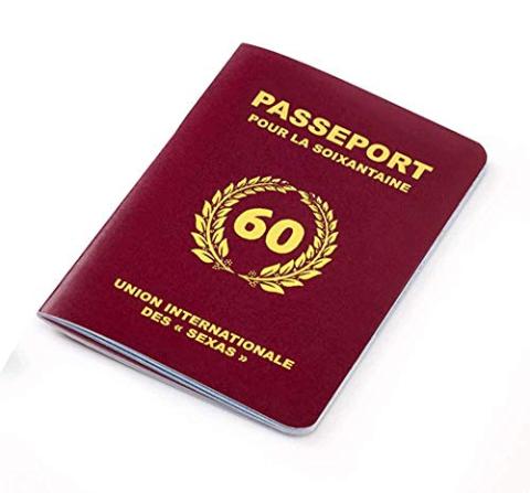 Livre d'or Passeport pour la soixantaine - Anniversaire 60 Ans - Cadeau Femme / Homme