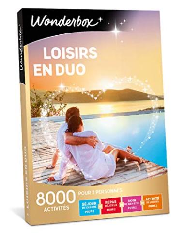 Wonderbox – Coffret cadeau - LOISIRS EN DUO – 8 000 activités :séjours de charme, balades en pirogue ou en voilier, spectacles pour 2 personnes, sessions de laser game Wonderbox – Coffret cadeau - LOISIRS EN DUO – 8 000 activités :séjours de charme, balades en pirogue ou en voilier, spectacles pour 2 personnes, sessions de laser game
