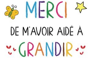 Merci de m'avoir aidé à grandir: Carnet de notes – Idée cadeau maîtresse, maître d’école maternelle, nounou ou ATSEM - Cadeau personnalisé de fin d’année scolaire, d’anniversaire ou noël.