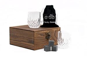 TRIXES Petit coffret cadeau de verres à whisky – Ensemble de dégustation de whisky – Verres à whisky Scotch – Coffret cadeau pour homme – Fête des pères, retraite, Saint-Valentin