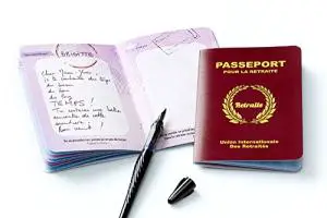 Livre d'or passeport pour la retraite - pot de départ en retraite - cadeau femme/homme
