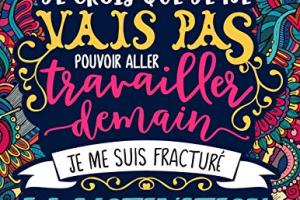 Un livre de coloriage décalé pour adultes: Je crois que je ne vais pas pouvoir aller travailler demain, je me suis fracturé la motivation