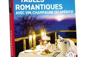 Tables romantiques avec vin, champagne ou apéritif