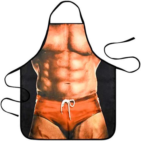 HQdeal Tablier de Cuisine Fantaisie Sexy et drôle - pour Barbecue, fête - avec Homme musclé - Cadeau pour Homme HQdeal Tablier de Cuisine Fantaisie Sexy et drôle - pour Barbecue, fête - avec Homme musclé - Cadeau pour Homme