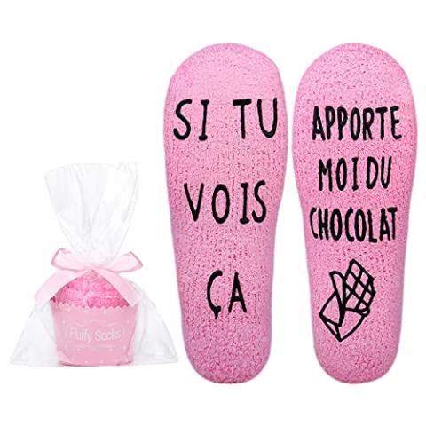 Merclix Chaussette Polaire Femme Chaussette Cupcake Cadeau Rigolo Femme Maman (Rose-Chocolat) taille unique Merclix Chaussette Polaire Femme Chaussette Cupcake Cadeau Rigolo Femme Maman (Rose-Chocolat) taille unique